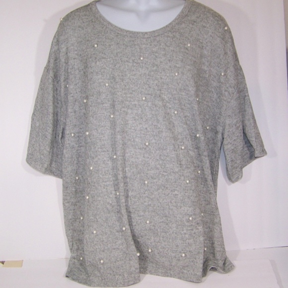 Lane Bryant Pearl Embellished Grey Sweater 22-24 - Picture 2 of 7